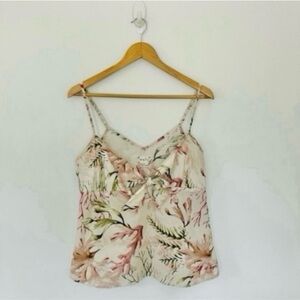 The Lazy Poet Seaweed Loungewear Tie Top Pink Cotton Blush Keyhole Spaghetti Str